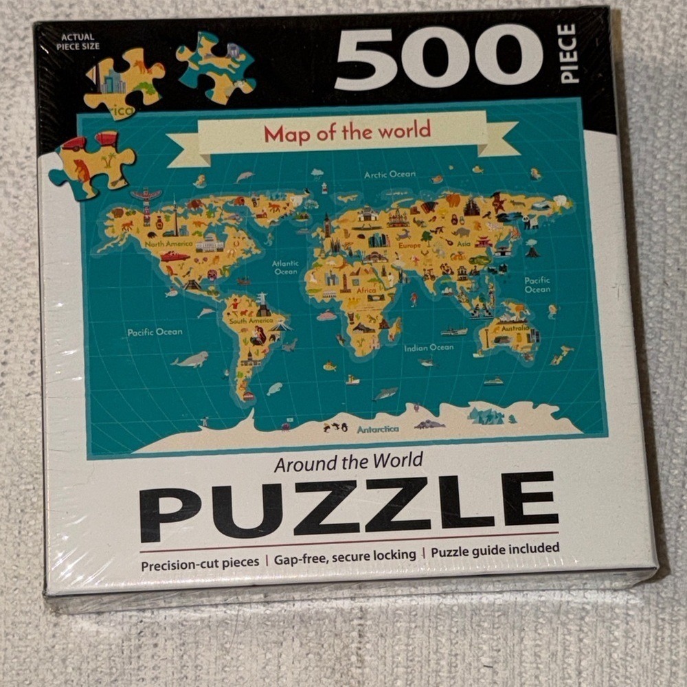 Turner Licensing Around the World 500 Piece Map of the World Jigsaw Puzzle